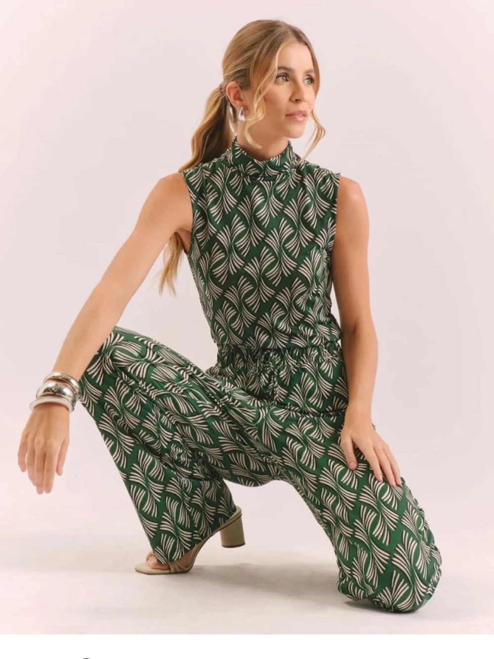 Zinzane & Co. Fireworks Printed Blouse & Pants Flag Gree